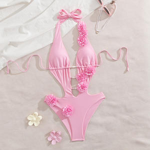 TW thiết kế mới tắm phù hợp với sexy người phụ nữ Áo tắm bikini phụ nữ một mảnh bikini 3D hoa Đồ bơi beachwear - Product Image 4