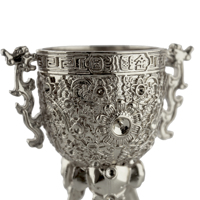 Ornement personnalisé en métal doré en forme de gobelet, Art populaire, Moulage plaqué or, Design 2D/3D, Cadeau d'affaires, Décoration intérieure, Souvenir de luxe