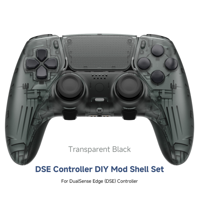 Transparent black anti slip grip enhances gaming experience and is suitable for replacing the shell of DSE Elite controllers diy
