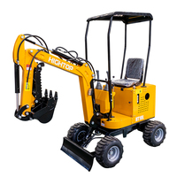 Mini-excavatrice sur roues HT10W, divers coloris, mini-excavatrice compacte d'une tonne, vente chaude HT10W