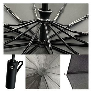 Business Men's <b>Windproof</b> Rainproof 12-Bone Automatic Stock <b>Umbrella</b> with Logo Printing High Wind Resistant Travel - Product Image 6