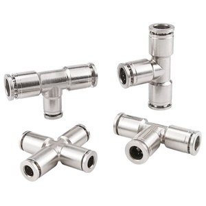 Stainless Steel Pneumatic Hose Fitting for Water Pneumatic Push in Fittings Air Hose <b>Connector</b> Fittings Metal - Product Image 6