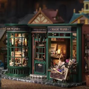Yuyang <span class=keywords><strong>CuteBee</strong></span> limite de noël 3D Puzzle en bois maison de poupée de noël bricolage Miniature livre Nook pour cadeau de noël arbre maison - Product Image 3