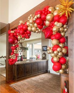 Kit de guirlande de ballons rouges et dorés 120 pièces, kit d'arche de ballons rouges et dorés métalliques avec ballons à confettis dorés pour la Saint-Valentin - Product Image 4