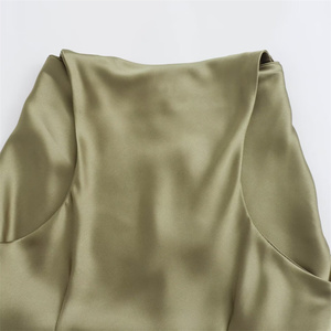 <span class=keywords><strong>Vestido</strong></span> <span class=keywords><strong>Midi</strong></span> TAOP&ZA Primavera 2024, Nuevo Estilo, Cintura Sexy, Textura de Satén de Seda, Cuello Drapeado, Sin Mangas, 8372090 6962230 3897158 - Product Image 6