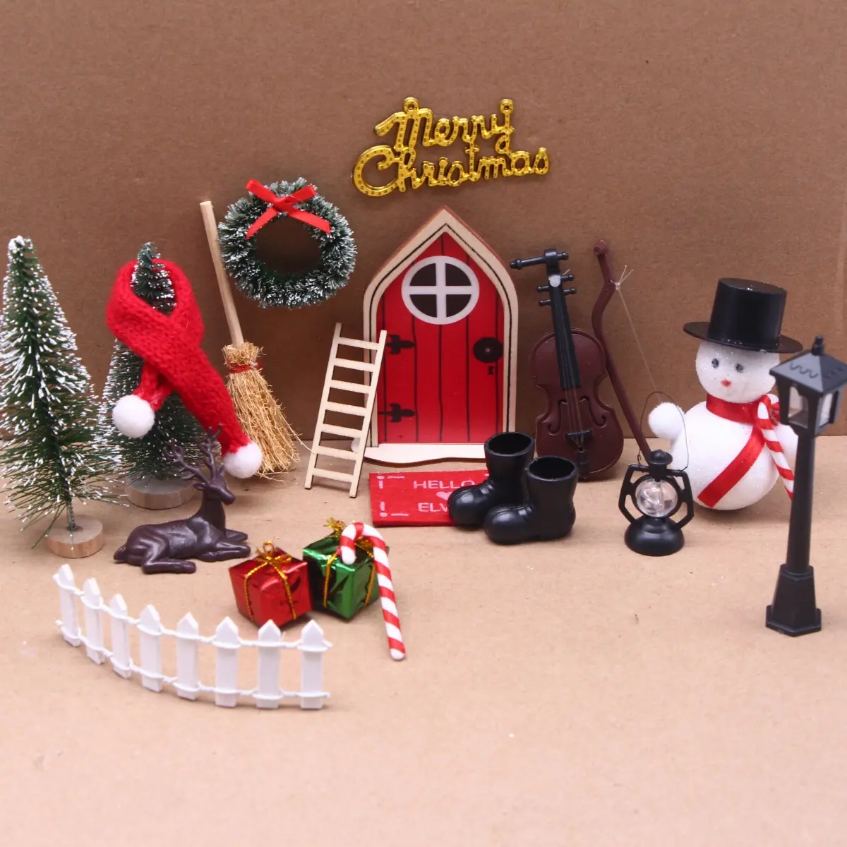 Décorations de Noël pour maison de poupée DIY Ornements créatifs pour scènes de maison de jouet de fête Idéal amusant Scène miniature Modèle Jouets