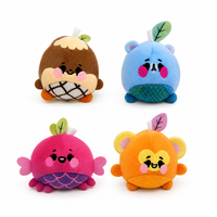 Ensemble de 4 jouets Squishy en peluche, motifs mignons, doux, à récupération lente, texture tissée, décor feuille, animaux Squishy