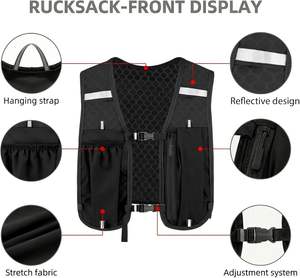 Chaleco de Hidratación Ligero, Transpirable, Impermeable, de Nailon, Deportivo, para Hombre y Mujer, para Correr, Trotar, Senderismo, Ciclismo, Actividades al Aire Libre, Otoño - Product Image 3