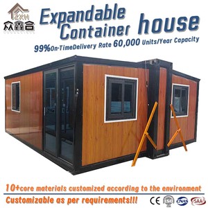<span class=keywords><strong>Casa</strong></span> Contenedor Prefabricada de Lujo, Plegable y Portátil, de 40 pies, con Dos o Tres Dormitorios, Expandible, Tipo Cabaña de Doble Ala, para Hotel - Product Image 1