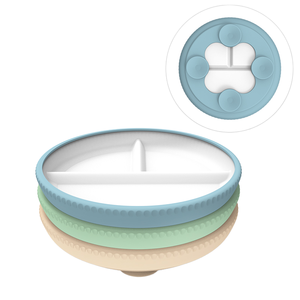 Assiettes en <span class=keywords><strong>porcelaine</strong></span> pour enfants antidérapantes avec manchons en silicone Assiette à dîner pour bébé en céramique enveloppée <span class=keywords><strong>de</strong></span> silicone divisée avec aspiration pour les tout-petits - Product Image 1