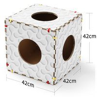 Cube conçu en usine chat planche à gratter maison assemblé lit ondulé avec chat escalade caractéristiques nouveaux jouets de fournitures pour animaux de compagnie