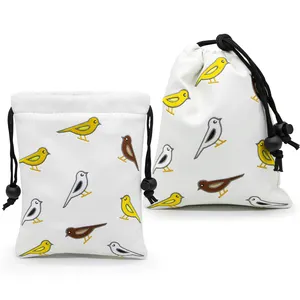 制造商定制Pu皮革防水高尔夫配件袋刺绣小鸟设计高尔夫贵重物品袋