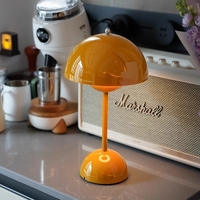 Lámpara de Mesa Moderna Recargable con Forma de Hongo, Lámpara LED con Control Táctil Regulable para Decoración de Dormitorio, Estudio y Hogar Nórdico