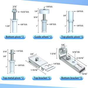 Accessoires de porte pliante, pièces de connexion multi-portes, poulies supérieures en acier au carbone, axes pivotants, bi-partition, gain de place - Product Image 3