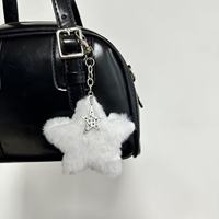 Porte-clés en peluche étoile à cinq branches mignon de style Y2K coréen, breloque rose pour sac et téléphone portable pour femme