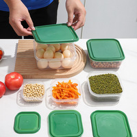 17-delige set transparante keuken opbergdozen, voedselcontainers, koelkast organizer, voor snacks, noten, fruit, opbergdozen, potten