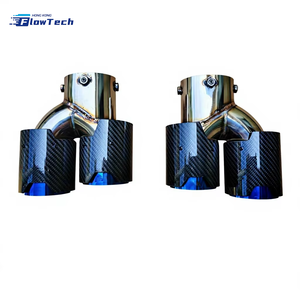 Puntas de escape cuádruples de fibra de carbono brillante para BMW 340i G20 M340i, reemplazo de tubo de escape con ajuste OEM e interior de acero inoxidable - Product Image 4