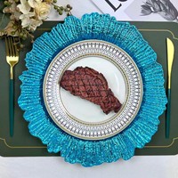 Assiettes réutilisables en plastique, or et argent, vaisselle de mariage de 13 pouces pour le réglage de la table