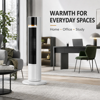 Radiateur tour oscillant blanc mince à large portée pour une distribution de chaleur sur trois niveaux, avec télécommande et minuterie