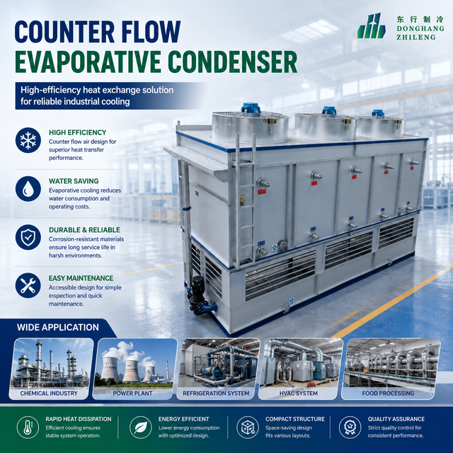 Industrial Counterflow Evaporative Condenser Closed Cooling Tower for Data Center Precision Cooling System