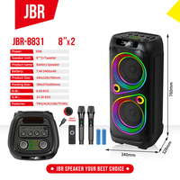 JBR-8831 Nuevo Altavoz Karaoke Inalámbrico con Super Bajos, Portátil, con Luces RGB, Woofer Estéreo, Bluetooth, para Fiestas, DJ, Radio FM/TF/USB