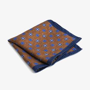 أزياء الرجال حرير سبن جيب مربع مزدوج الوجهين المطبوعة نمط الأزهار حواف وشاح مربع مناديل - Product Image 1