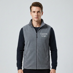 Custom Logo <strong>Men</strong> Slim Fit Polar <strong>Fleece</strong> Vest Full Zip Warm Waistcoat Bodywarmer <strong>Gilet</strong> for Workwear Team Uniform Hiking Outdoor - Product Image 1