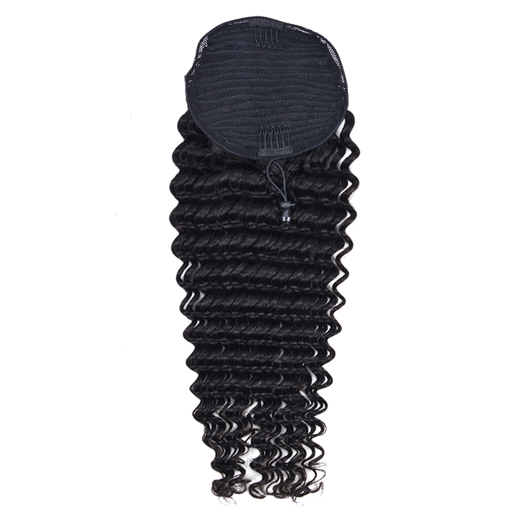 Black Deep Drawstring Ponytail