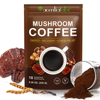ACENTIALLABS Poudre de Champignons Marque Blanche Anti-Stress Bio 10 Superaliments Champignons Naturels CAFÉ pour Améliorer la Fonction Cérébrale