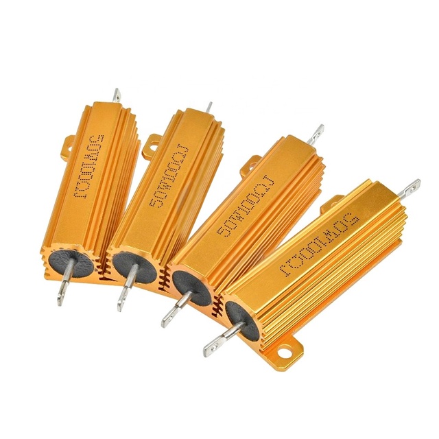 Gold aluminum shell resistor RX24 50W 5% high power resistor aging load audio LED metal car resistor
