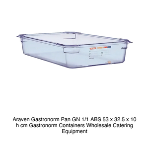 Bac alimentaire ABS GN 1/1 53 × 32,5 × 10 h cm, 13 L, sans couvercle, -40/+80 ° C Araven - Product Image 2