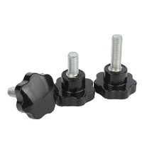 Acier au carbone zingué M3 X 12mm M4 M5 M6 M8 M10 M12 Filetage Tête en forme d'étoile Bouton Vis Serrer à la main Poignée Vis