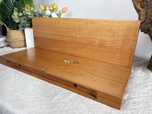 Estante minimalista de madera de cerezo, <span class=keywords><strong>estantes</strong></span> flotantes de madera maciza montados en la pared con soportes <span class=keywords><strong>invisibles</strong></span>, estantería de <span class=keywords><strong>libros</strong></span> de madera - Product Image 2