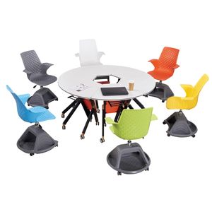 Conjunto de Silla y <span class=keywords><strong>Escritorio</strong></span> Universitario Moderno y Duradero Personalizado con Ruedas, Altura Ajustable y Tablero de Escritura para Aula, Asientos Flexibles - Product Image 4