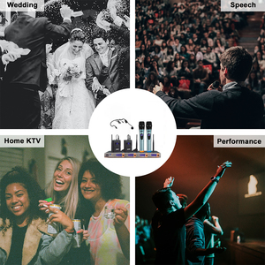 BNK 2 Tai Nghe Microphone + 2 Cơ Thể Gói Microphone Chuyên Nghiệp Karaoke Microphone Tai Nghe Không Dây Hệ Thống Bk5555hl - Product Image 2