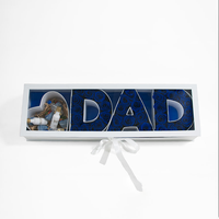 Bonudy Nouveau Luxe Hommes Fête des Pères Cadeau Papier Cadeau Ensembles Papa Fleur Boîte D'emballage Pour Papa