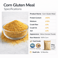 Farine de Gluten de Maïs Qualité Alimentaire 60% Protéines, Poudre de Protéines de Maïs pour Additifs Alimentaires pour Volailles, Aquaculture et Bétail