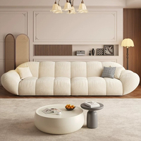 Canapé droit moderne et moelleux en tissu, sectionnel, à profil bas, pour salon et appartement