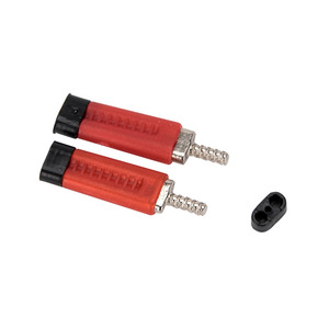Wuhan Golden Light Dental Funda de sujeción de doble raíz para la fabricación de moldes de prótesis, 2 unidades, roja con tapa negra - Product Image 1