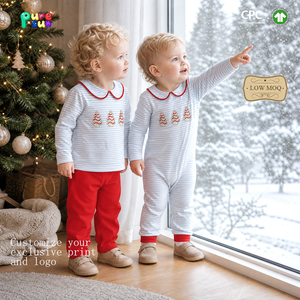 Abbigliamento Ricamato per Bambini Puresun, Vestiti Natalizi per Bambini, Abiti Tinta Unita per Bambine, Coordinati per Sorelle - Product Image 2