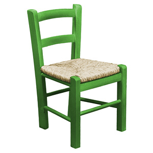 Chaise d'enfant en bois vert GIAQUINTO avec siège en paille Méthode Montessori pour enfants - Product Image 4