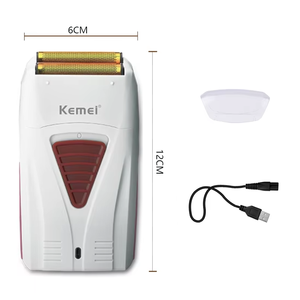 Rasoio Elettrico KEMEI KM-3382 per Uomo, Doppia Lama di Precisione in Acciaio, Ricarica USB, Regolabarba <span class=keywords><strong>e</strong></span> Tagliacapelli, Certificato CE - Product Image 2