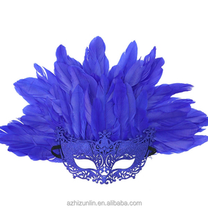 Zhizunlin Mardi Gras Masques Femmes Demi-visage <span class=keywords><strong>Masque</strong></span> Princesse Mascarade Ball Creative Plume <span class=keywords><strong>Venise</strong></span> <span class=keywords><strong>Masque</strong></span> avec D'énormes Plumes - Product Image 4