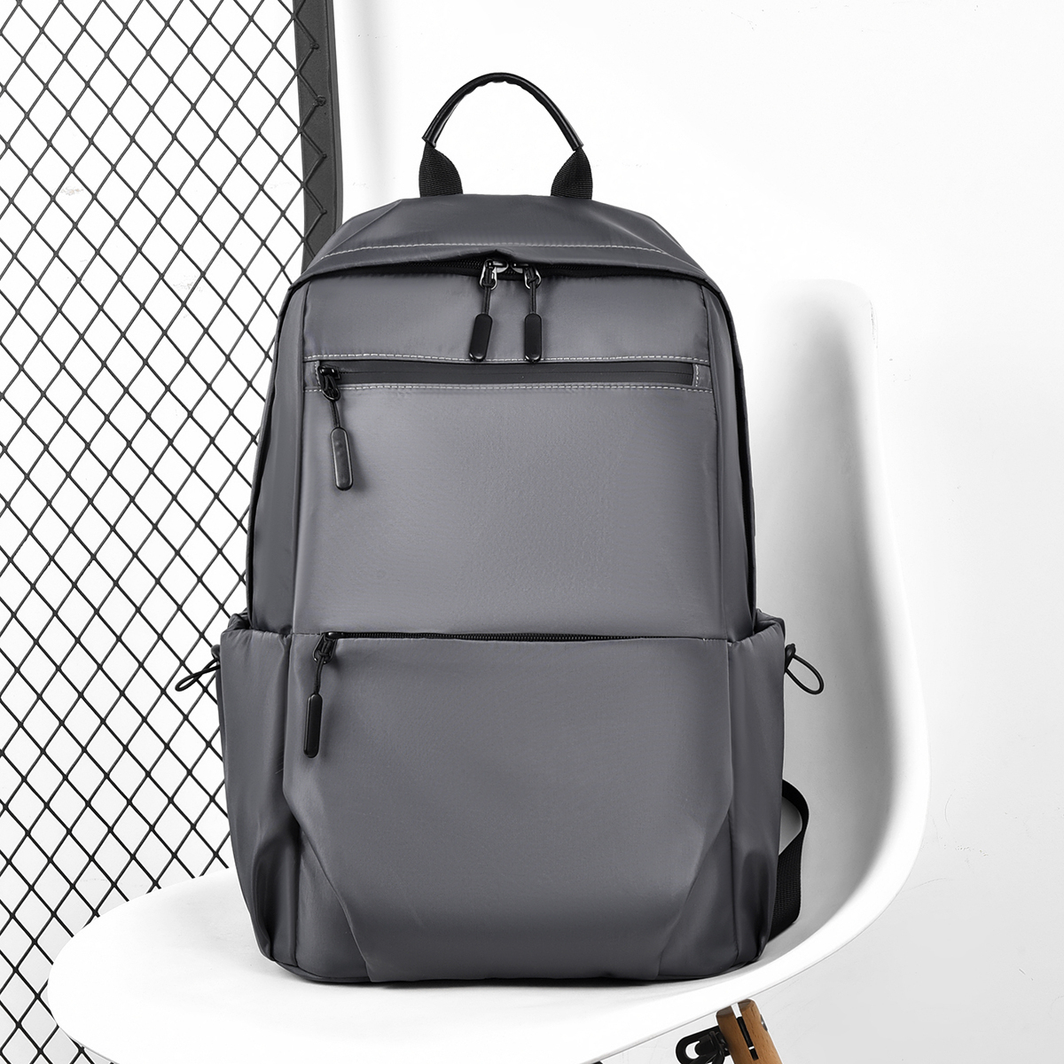 anti theft waterproof travel laptop backpack grey SHRRADOO for Men Women, College High Schoolbag Theft proof protect items inside from thief Travel Laptop Backpack - Waterproof