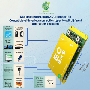 نظام إدارة البطارية ECBMS 7s 3s 30s 36v 128v 200a 300a لبنك الطاقة، بطاريات LiFePO4 وليثيوم أيون <span class=keywords><strong>18650</strong></span>، مع تطبيق مراقبة ذكي وموازنة سريعة، مناسب للطاقة الشمسية - Product Image 3