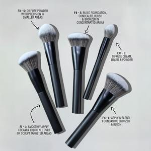 Ensemble de pinceaux à maquillage MARI pour le visage, en bois massif, manche en aluminium, poils synthétiques, personnalisé, grand format, pour le <span class=keywords><strong>blush</strong></span> et la poudre - Product Image 3