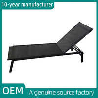 Mobilier de jardin en tissu maillé empilable Leader Chaise longue réglable en maille pour l'extérieur Chaise longue