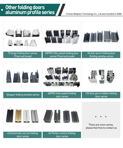 75 Cadre de porte rabattable en aluminium Portes à volets pliantes coulissantes pour villas Profilés de portes et fenêtres pliantes en aluminium - Product Image 6