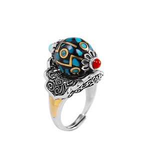 Gioielli in Stile Etnico, Illuminazione, Desideri che si Realizzano, Protezione con Pietra di Pino, Rotazione Auspicata, Anello Apribile - Product Image 5
