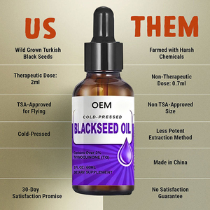 Özel etiket 2% Thymoquinone siyah tohum yağı damla cilt, saç, bağışıklık ve sindirim desteği soğuk preslenmiş saf ve doğal - Product Image 3